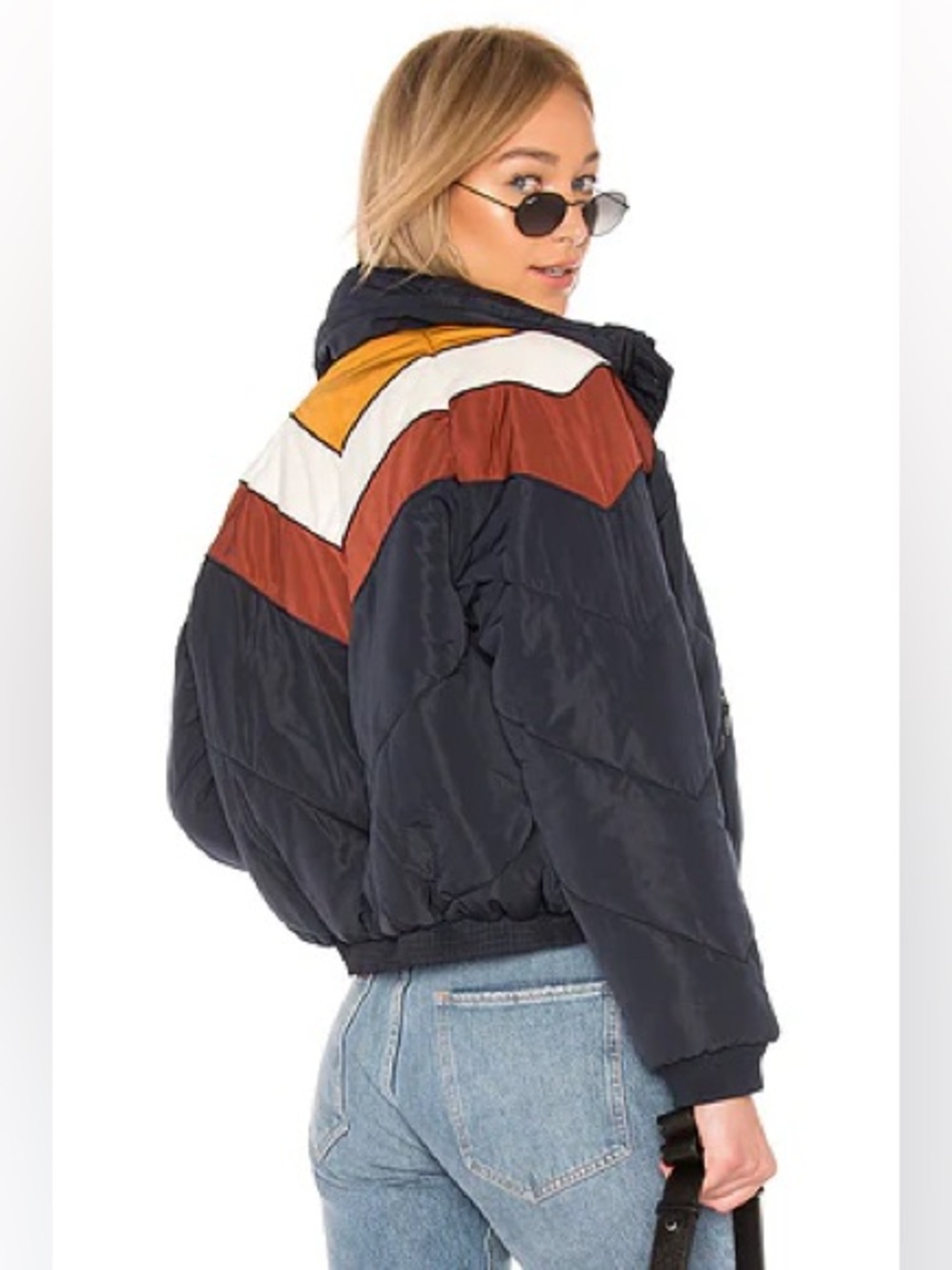 Free People Heidi Chevron Puffer Jacket Size Small